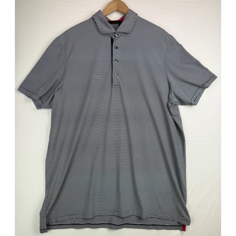 GREYSON Blue White Striped Golf Activewear Performance Stretch Polo Men's Sz XXL